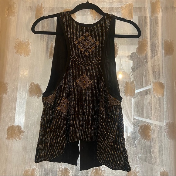 Free People Black Beaded Vest - Picture 4 of 8